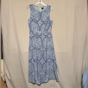 Flowy Blue Paisley Talbots Dress